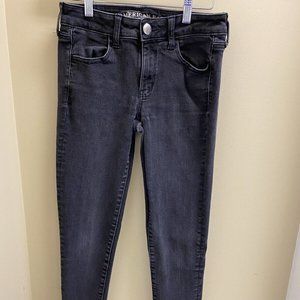 American Eagle Womens Super Super Stretch Black Jegging Jeans size 4 Long